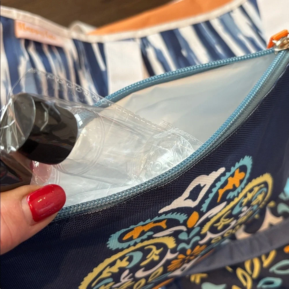 Happy Life Beach,Market,zip top,zip front pct.,toiletry case,vinyl lined,sturdy - Picture 12 of 13